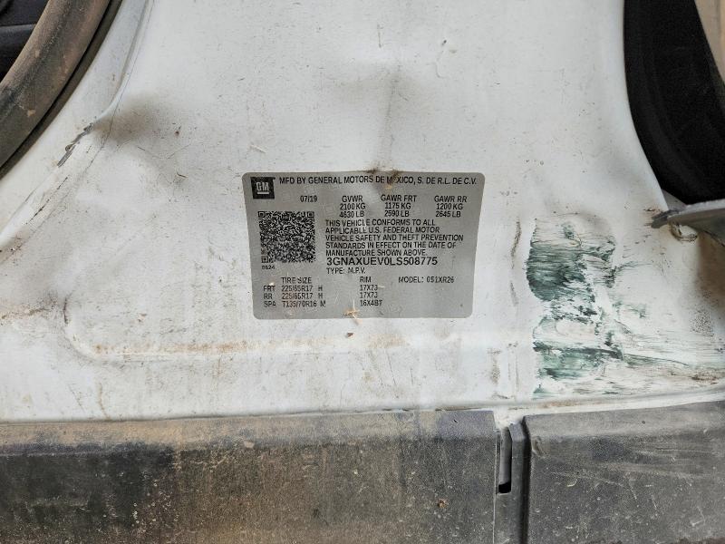 58758756 :رقم المزاد ، 3GNAXUEV0LS508775 vin ، 2020 Chevrolet Equinox مزاد بيع