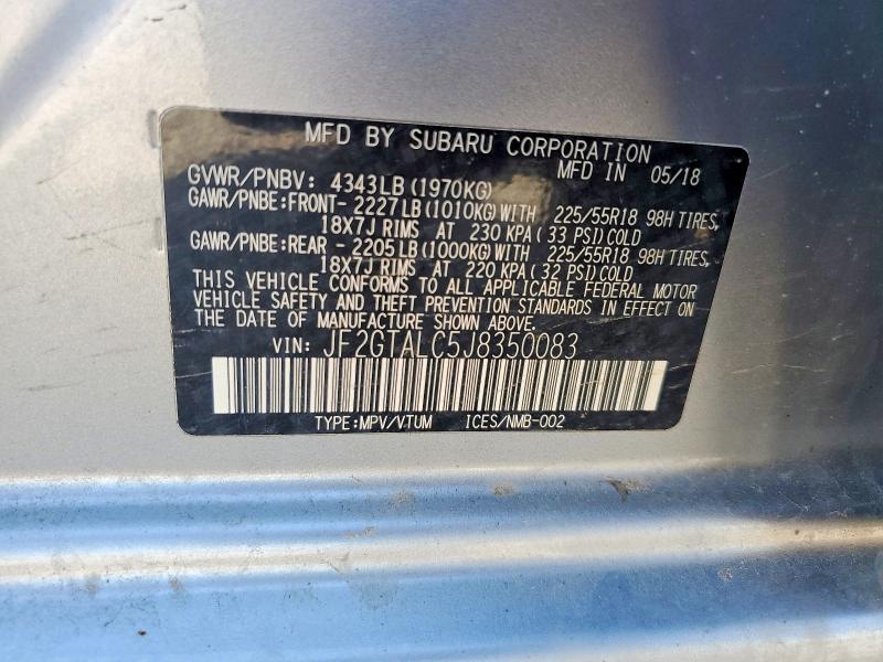 Продаж на аукціоні авто 2018 Subaru Crosstrek, vin: JF2GTALC5J8350083, номер лоту: 56415766