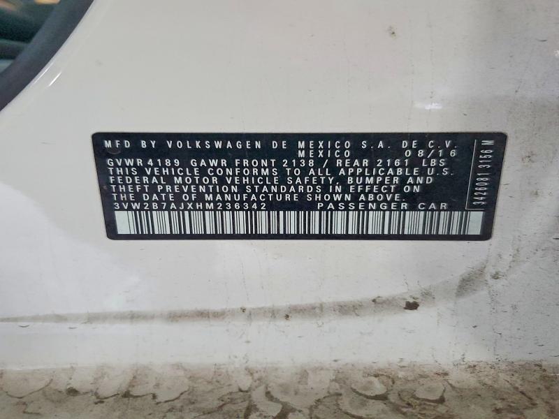 Продажа на аукционе авто 2017 Volkswagen Jetta, vin: 3VW2B7AJXHM236342, номер лота: 56992286