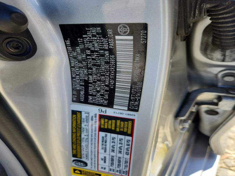 Aukcja sprzedaży 2012 Toyota Camry, vin: 4T4BF1FK4CR256856, numer aukcji: 57292606