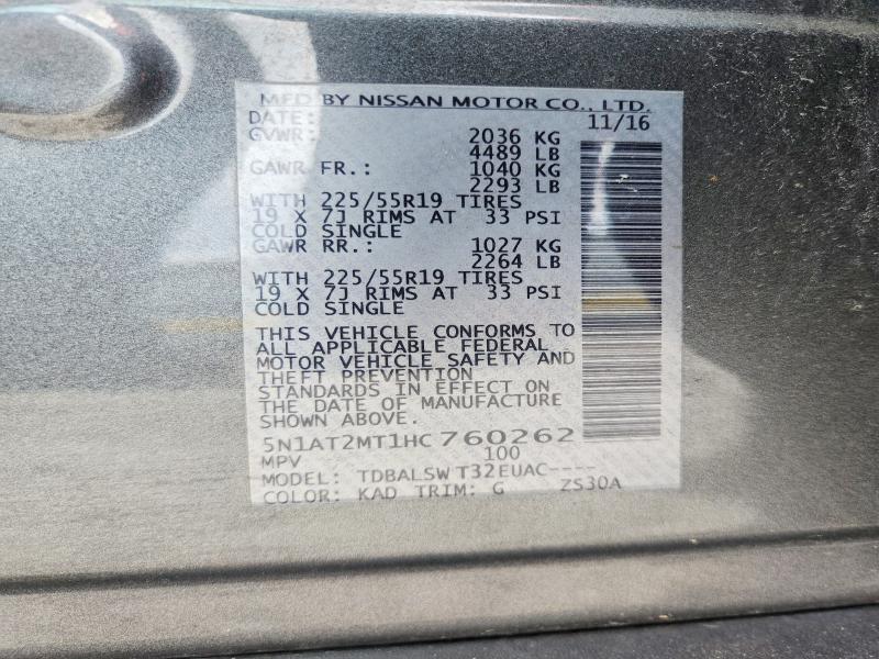Aukcja sprzedaży 2017 Nissan Rogue, vin: 5N1AT2MT1HC760262, numer aukcji: 54450026