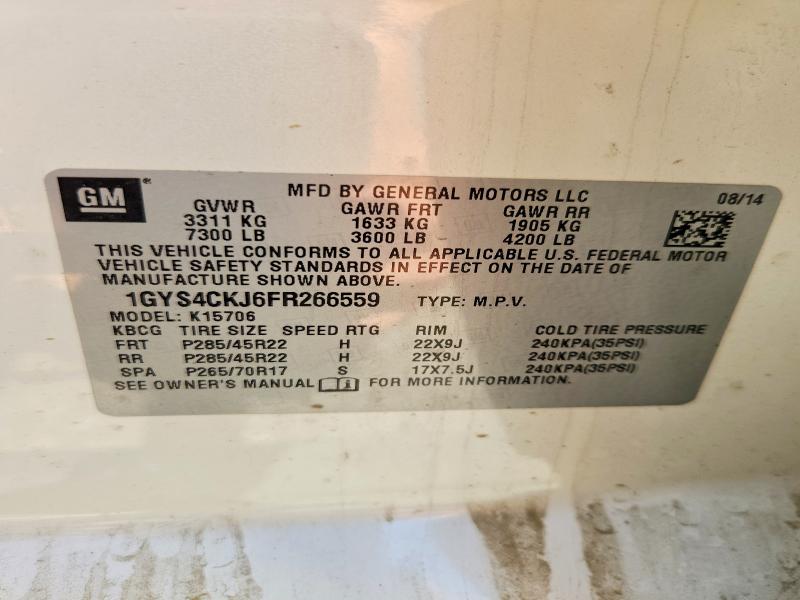 Продаж на аукціоні авто 2015 Cadillac Escalade, vin: 1GYS4CKJ6FR266559, номер лоту: 56177466
