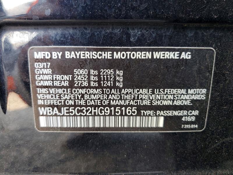 56364106 :رقم المزاد ، WBAJE5C32HG915165 vin ، 2017 Bmw 540 مزاد بيع