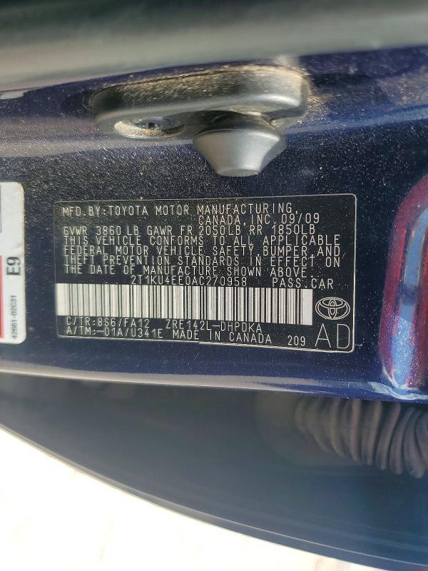 58044226 :رقم المزاد ، 2T1KU4EE0AC270958 vin ، 2010 Toyota Matrix مزاد بيع