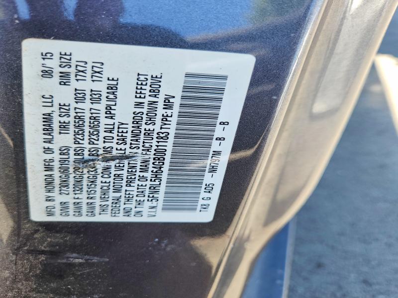 55980326 :رقم المزاد ، 5FNRL5H64GB001183 vin ، 2016 Honda Odyssey مزاد بيع