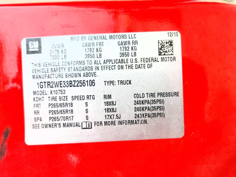 Aukcja sprzedaży 2011 Gmc Sierra, vin: 1GTR2WE33BZ256106, numer aukcji: 55970996