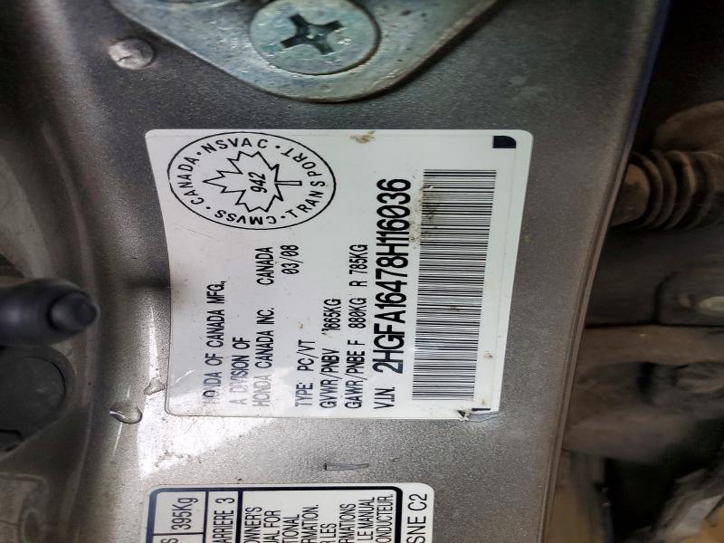 Продажа на аукционе авто 2008 Honda Civic, vin: 2HGFA16478H116036, номер лота: 56361996