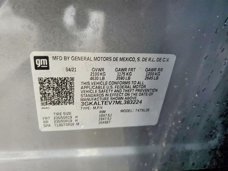 58487326 :رقم المزاد ، 3GKALTEV7ML383224 vin ، 2021 Gmc Terrain مزاد بيع