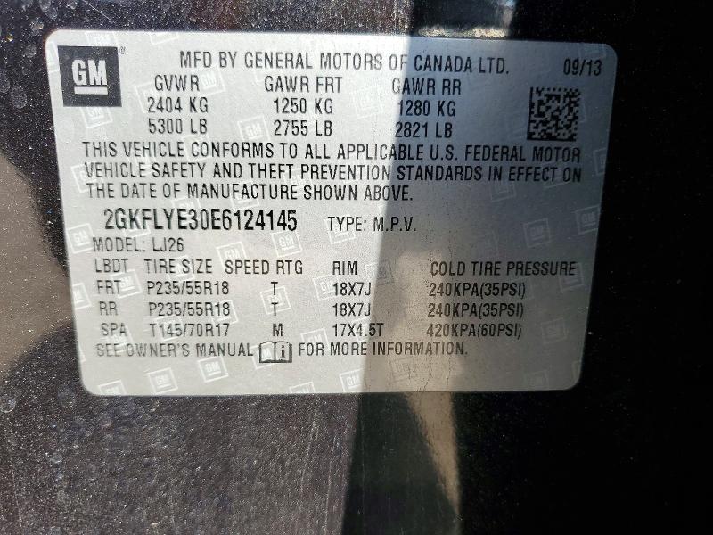Aukcja sprzedaży 2014 Gmc Terrain, vin: 2GKFLYE30E6124145, numer aukcji: 55727436