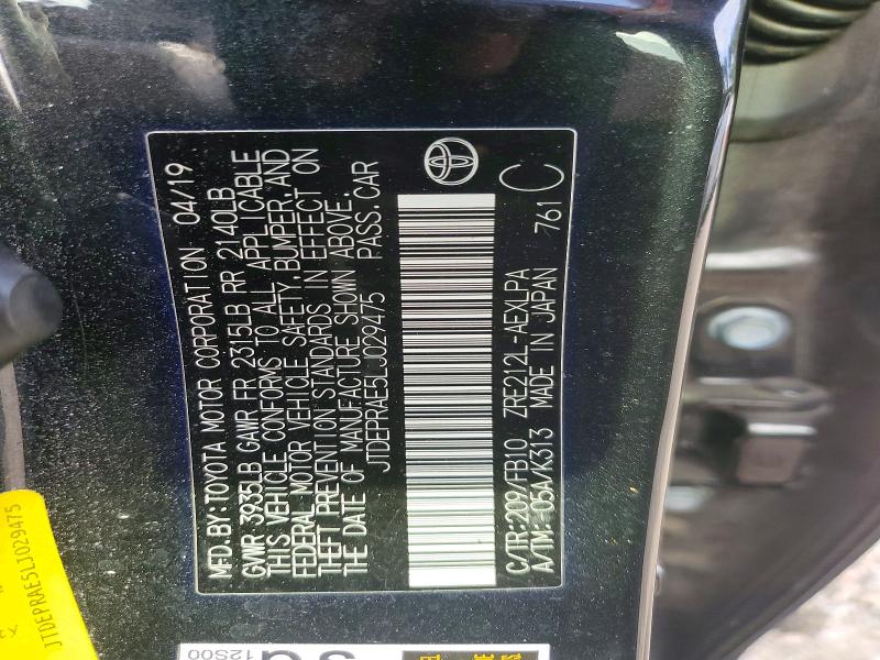 Aukcja sprzedaży 2020 Toyota Corolla, vin: JTDEPRAE5LJ029475, numer aukcji: 57842726
