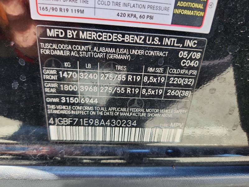 2008 Mercedes-benz Gl-class მანქანა იყიდება აუქციონზე, vin: 4JGBF71E98A430234, აუქციონის ნომერი: 55896476