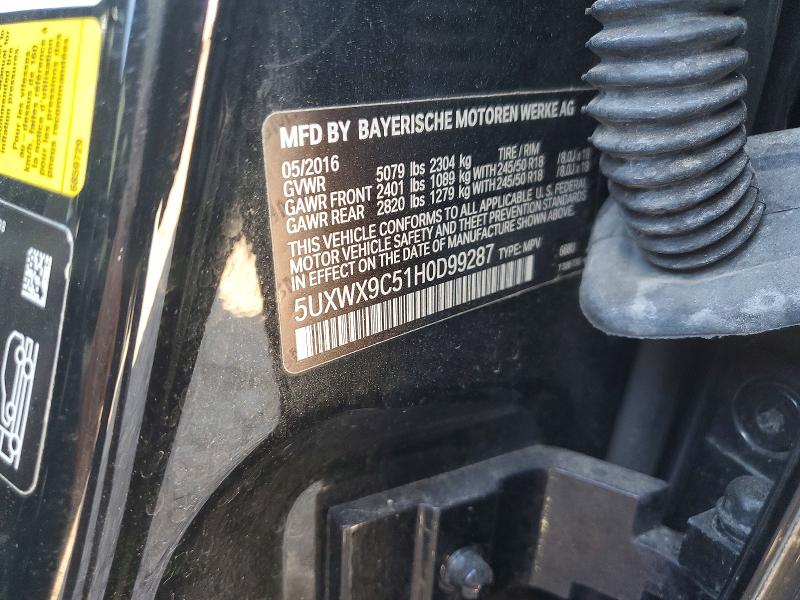 58081876 :رقم المزاد ، 5UXWX9C51H0D99287 vin ، 2017 Bmw X3 مزاد بيع