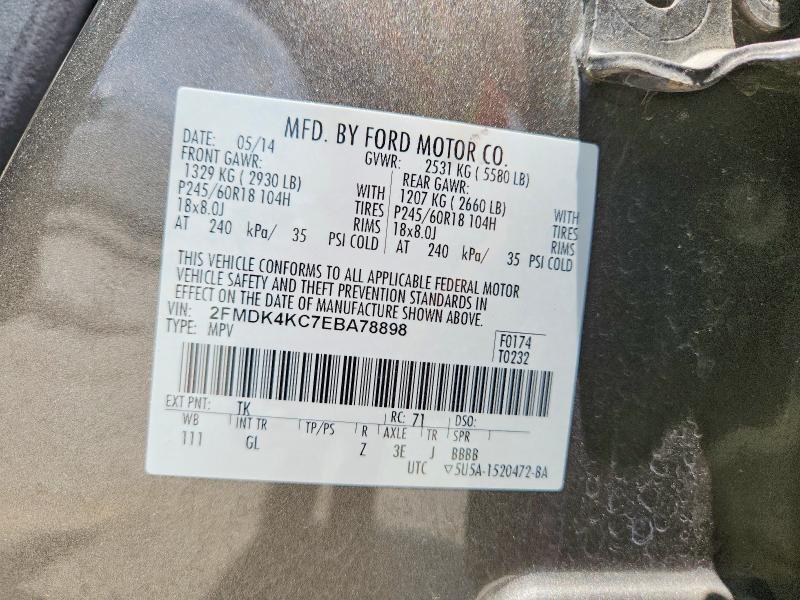 Продажа на аукционе авто 2014 Ford Edge, vin: 2FMDK4KC7EBA78898, номер лота: 56256346