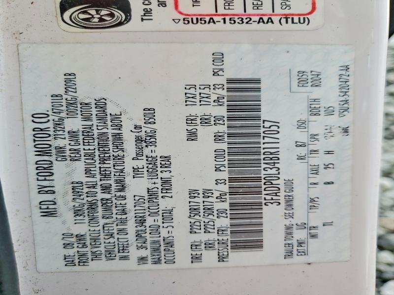 Продажа на аукционе авто 2011 Ford Fusion, vin: 3FADP0L34BR117057, номер лота: 55885516