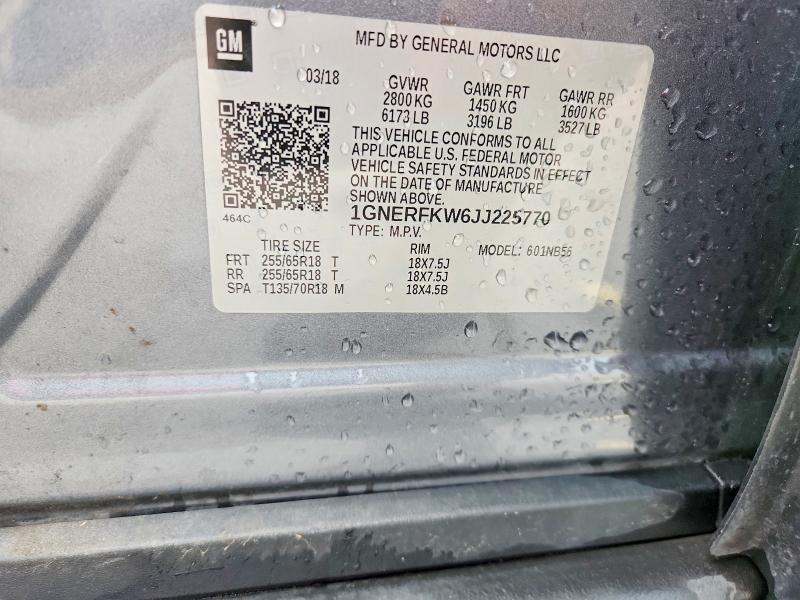 Aukcja sprzedaży 2018 Chevrolet Traverse, vin: 1GNERFKW6JJ225770, numer aukcji: 57352466