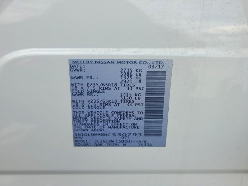 56039686 :رقم المزاد ، 5N1DL0MM8HC530793 vin ، 2017 Infiniti Qx60 مزاد بيع