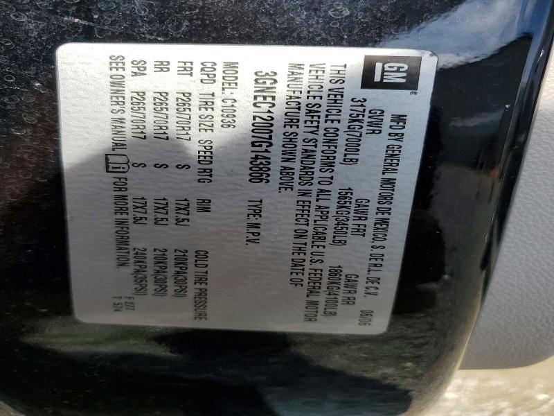 2007 Chevrolet Avalanche მანქანა იყიდება აუქციონზე, vin: 3GNEC12007G143866, აუქციონის ნომერი: 56309936