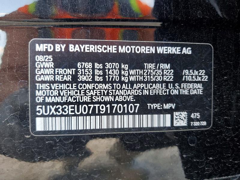 Продажа на аукционе авто 2026 Bmw X5, vin: 5UX33EU07T9170107, номер лота: 59155266