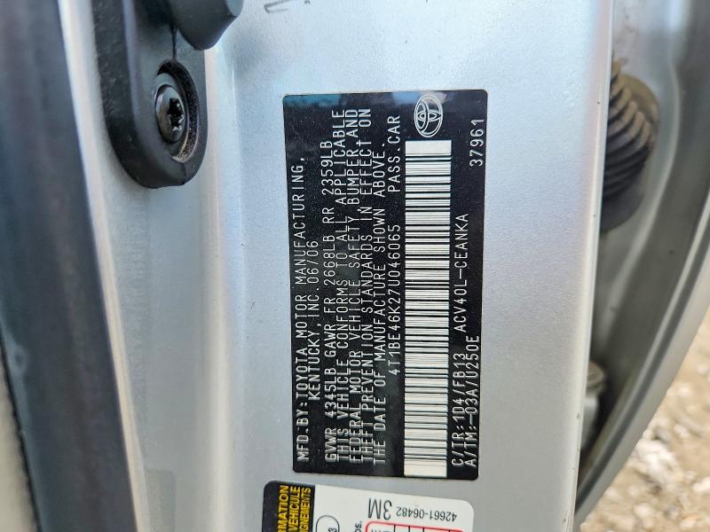 Продаж на аукціоні авто 2007 Toyota Camry, vin: 4T1BE46K27U046065, номер лоту: 57224356