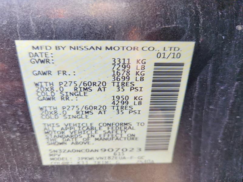 Продажа на аукционе авто 2010 Infiniti Qx56, vin: 5N3ZA0NC0AN907023, номер лота: 57533436