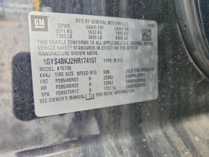 Aukcja sprzedaży 2017 Cadillac Escalade, vin: 1GYS4BKJ2HR174197, numer aukcji: 56244196