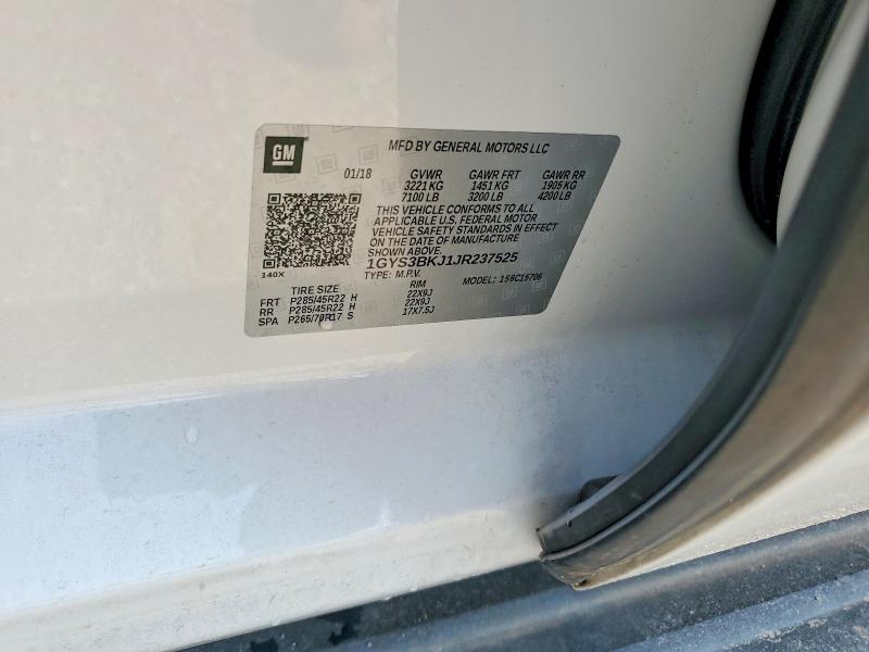 Aukcja sprzedaży 2018 Cadillac Escalade, vin: 1GYS3BKJ1JR237525, numer aukcji: 58820146