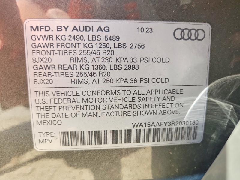 Auction sale of the 2024 Audi Q5, vin: WA15AAFY3R2030160, lot number: 57928176