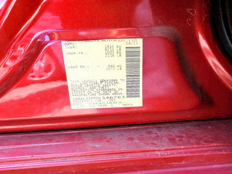 56470366 :رقم المزاد ، 1N4AL3AP8DN546763 vin ، 2013 Nissan Altima مزاد بيع