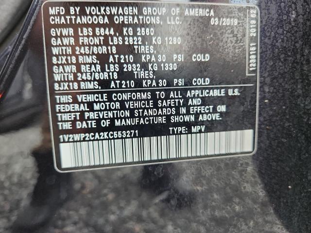 Продажа на аукционе авто 2019 Volkswagen Atlas, vin: 1V2WP2CA2KC553271, номер лота: 55496936