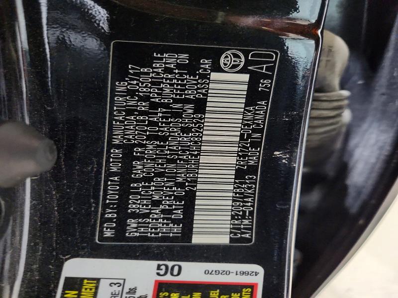 57662316 :رقم المزاد ، 2T1BURHE4HC892529 vin ، 2017 Toyota Corolla مزاد بيع