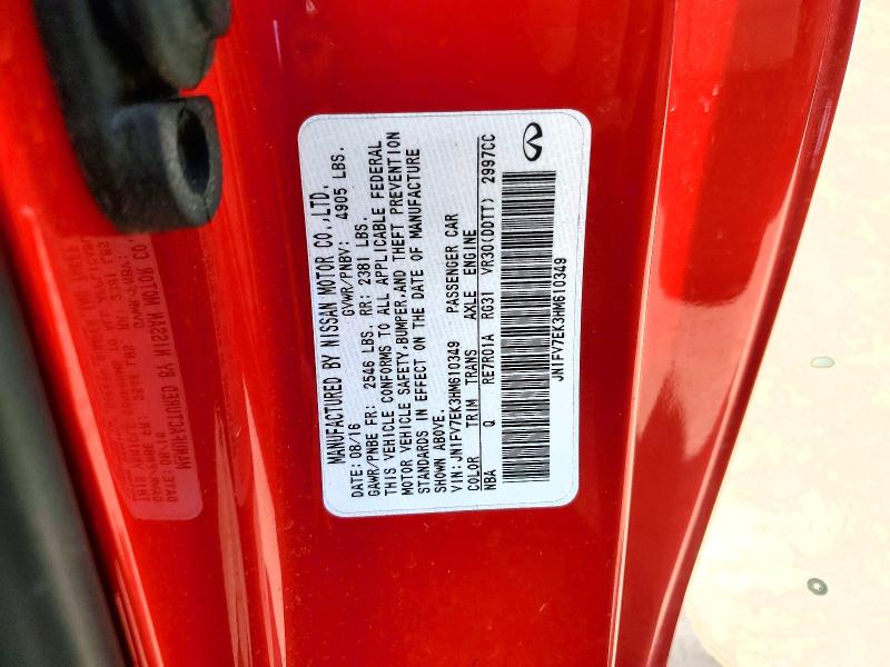 Aukcja sprzedaży 2017 Infiniti Q60, vin: JN1FV7EK3HM610349, numer aukcji: 55203236