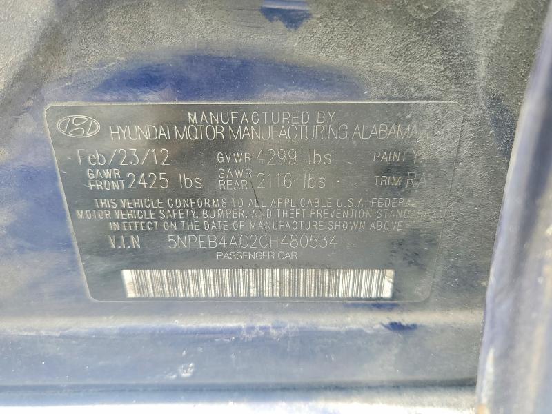 Продажа на аукционе авто 2012 Hyundai Sonata, vin: 5NPEB4AC2CH480534, номер лота: 56101556
