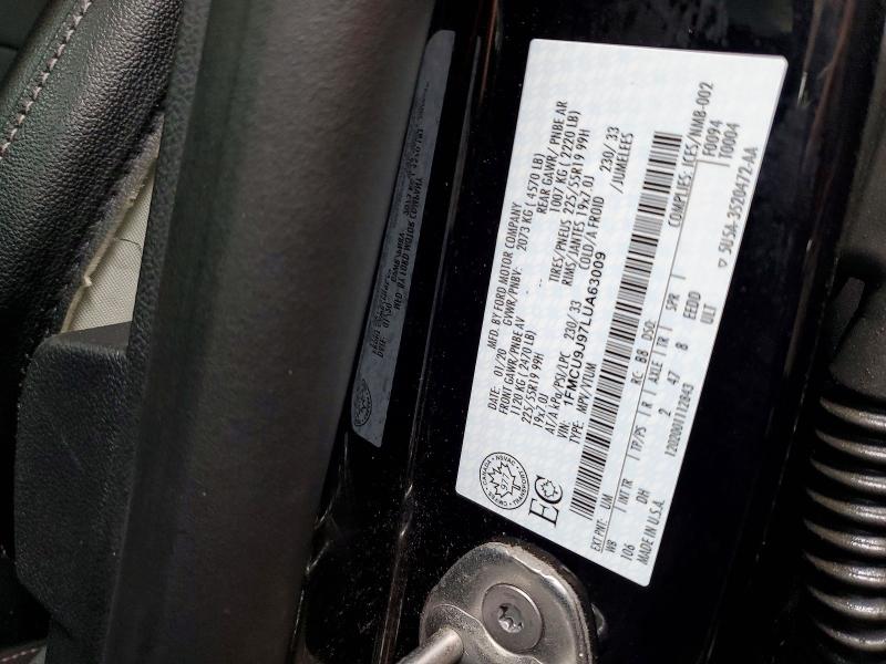 2020 Ford Escape მანქანა იყიდება აუქციონზე, vin: 1FMCU9J97LUA63009, აუქციონის ნომერი: 57024386