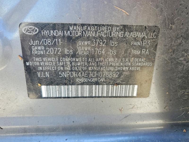 Aukcja sprzedaży 2012 Hyundai Elantra, vin: 5NPDH4AE7CH078892, numer aukcji: 56060096
