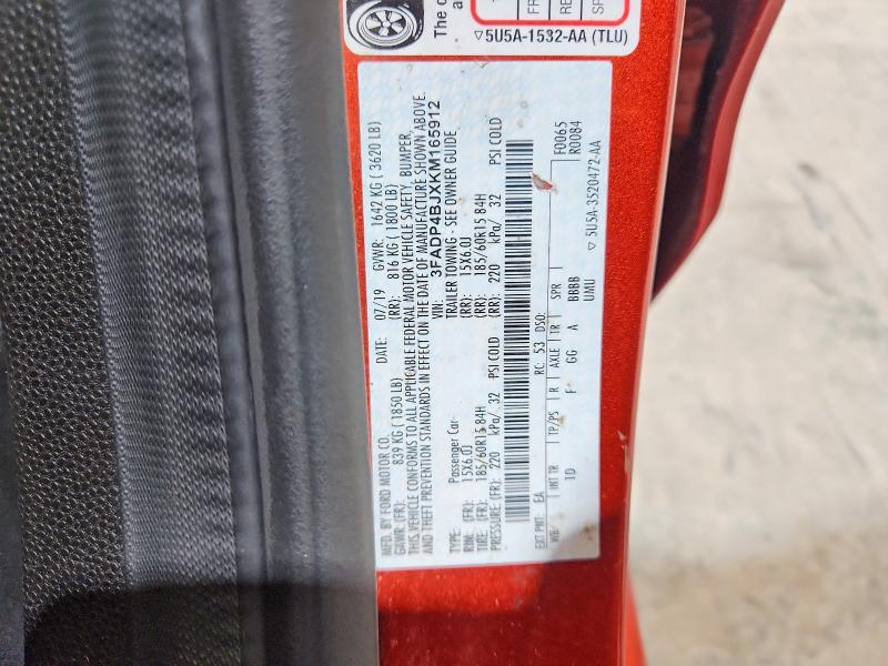 Продаж на аукціоні авто 2019 Ford Fiesta, vin: 3FADP4BJXKM165912, номер лоту: 56338066