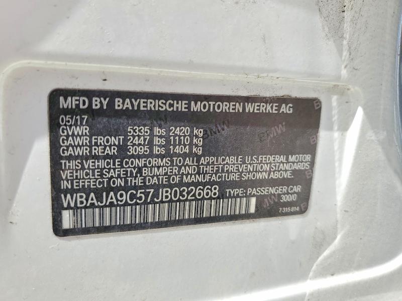 Продажа на аукционе авто 2018 Bmw 530e, vin: WBAJA9C57JB032668, номер лота: 58139496
