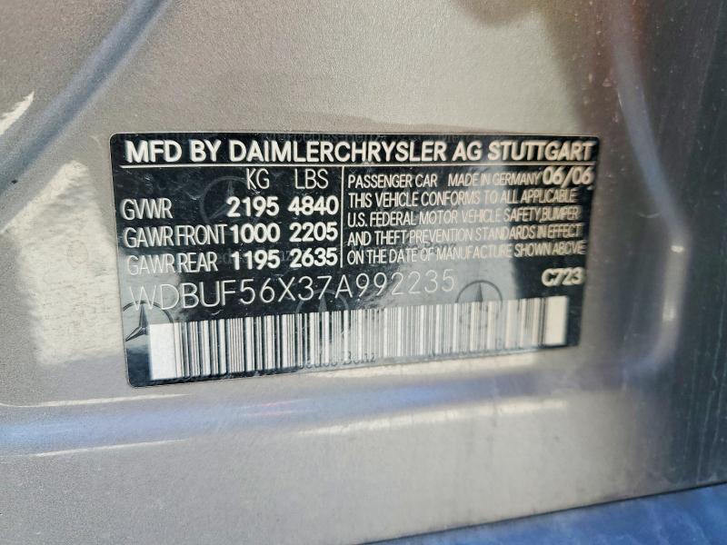 Aukcja sprzedaży 2007 Mercedes-benz E, vin: WDBUF56X37A992235, numer aukcji: 57972836