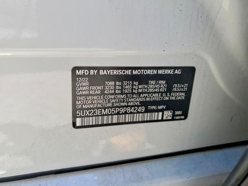 Aukcja sprzedaży 2023 Bmw X7, vin: 5UX23EM05P9P84249, numer aukcji: 56629936