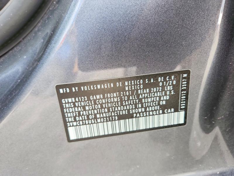 Продажа на аукционе авто 2020 Volkswagen Jetta, vin: 3VWCB7BU5LM021179, номер лота: 58476816