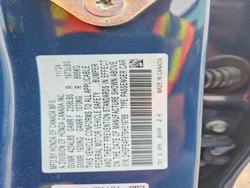 Продажа на аукционе авто 2025 Honda Civic, vin: 2HGFE4F87SH319766, номер лота: 56745046
