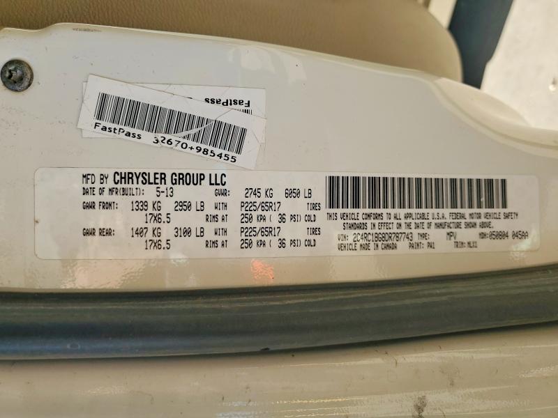 Aukcja sprzedaży 2013 Chrysler Town & Country, vin: 2C4RC1BG8DR787743, numer aukcji: 57875596