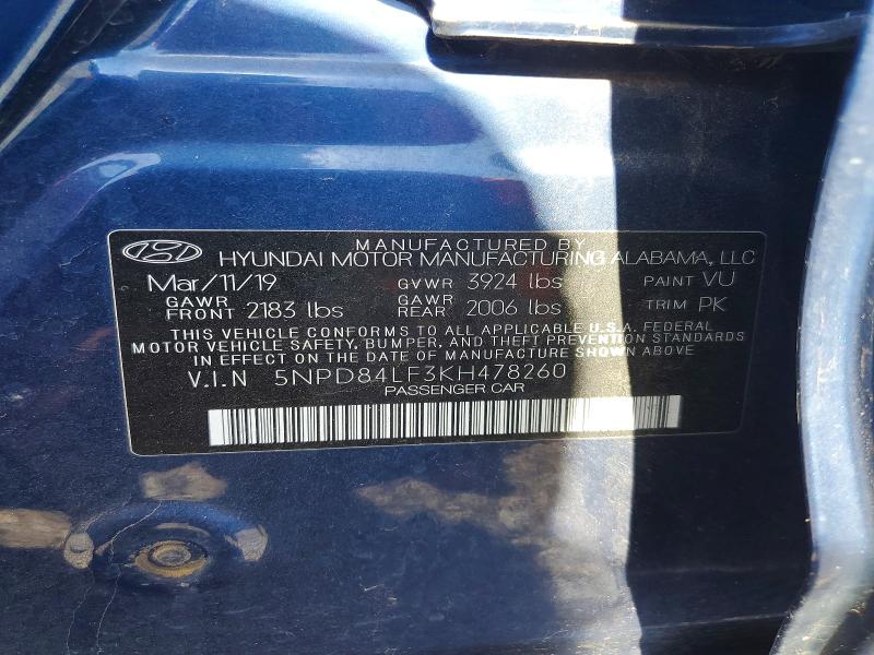 Aukcja sprzedaży 2019 Hyundai Elantra, vin: 5NPD84LF3KH478260, numer aukcji: 56722776