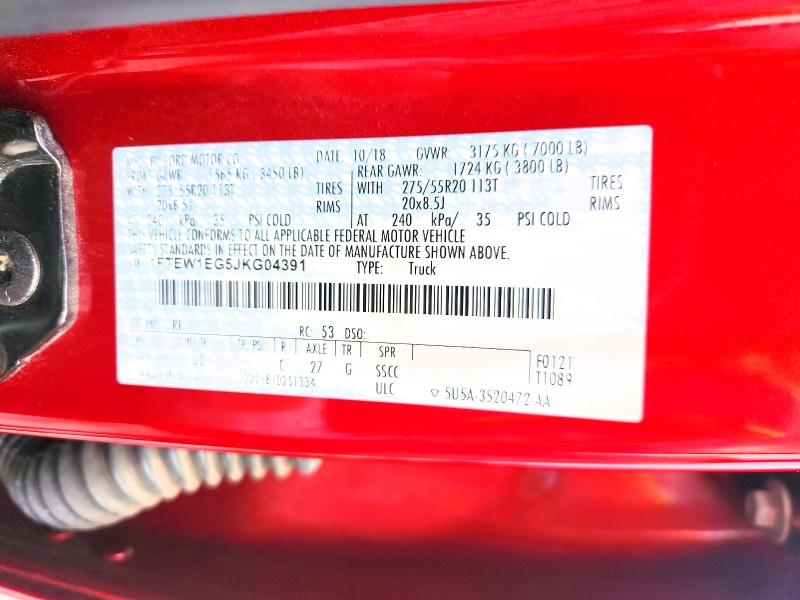 Продажа на аукционе авто 2018 Ford F150, vin: 1FTEW1EG5JKG04391, номер лота: 55912716