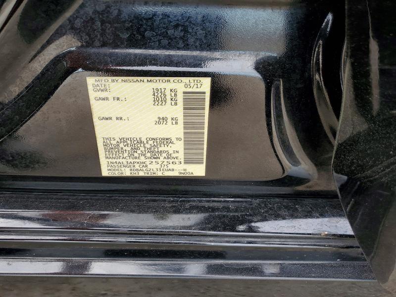 2017 Nissan Altima მანქანა იყიდება აუქციონზე, vin: 1N4AL3APXHC257563, აუქციონის ნომერი: 57002476