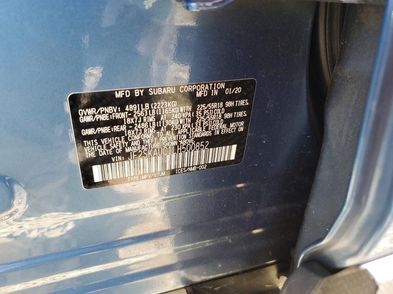 56164516 :رقم المزاد ، JF2SKAUC1LH500852 vin ، 2020 Subaru Forester مزاد بيع