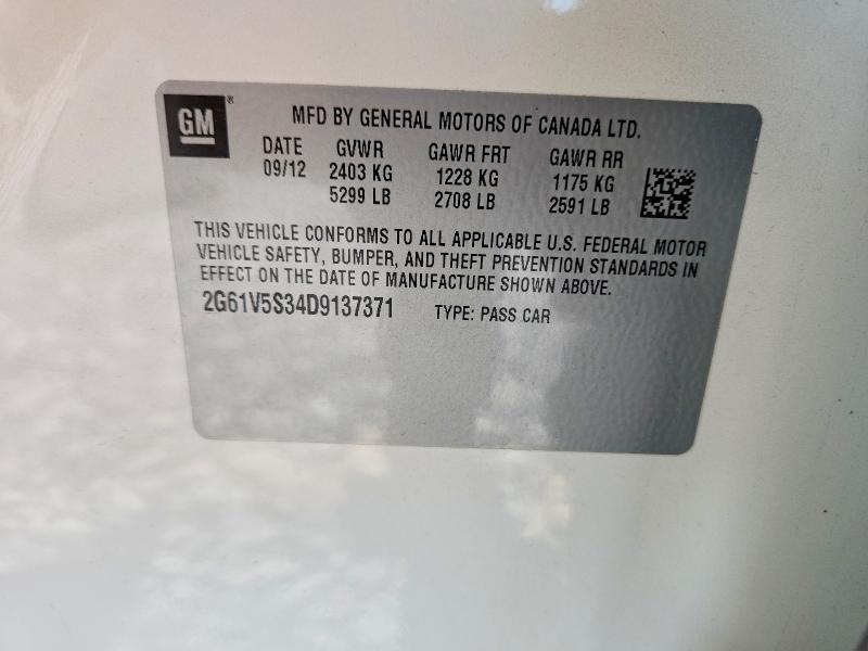 Aukcja sprzedaży 2013 Cadillac Xts, vin: 2G61V5S34D9137371, numer aukcji: 56772776