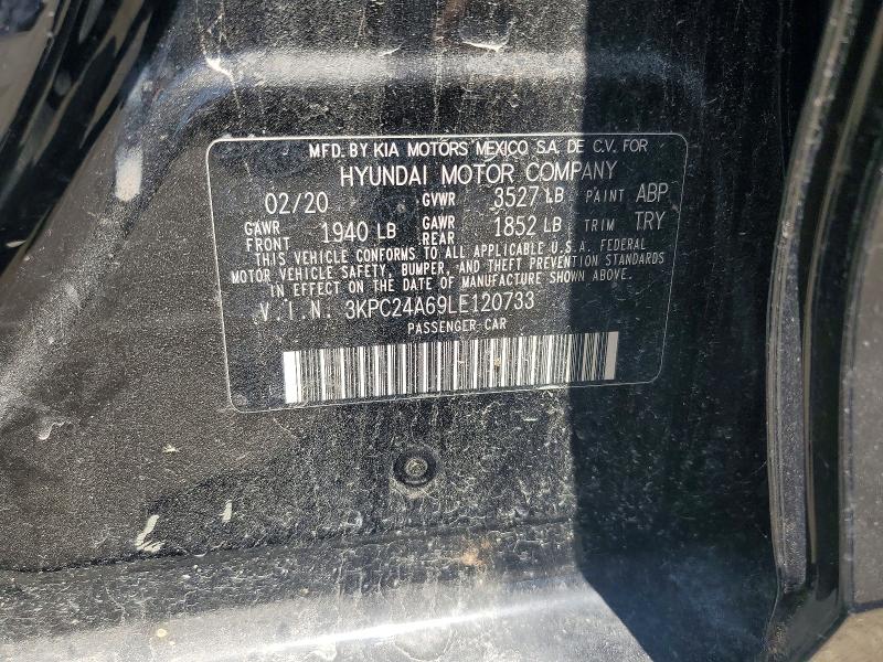 Продаж на аукціоні авто 2020 Hyundai Accent, vin: 3KPC24A69LE120733, номер лоту: 55630516