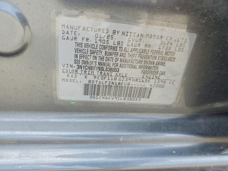 Aukcja sprzedaży 2025 Nissan Versa, vin: 3N1CN8EV9SL838053, numer aukcji: 57154026