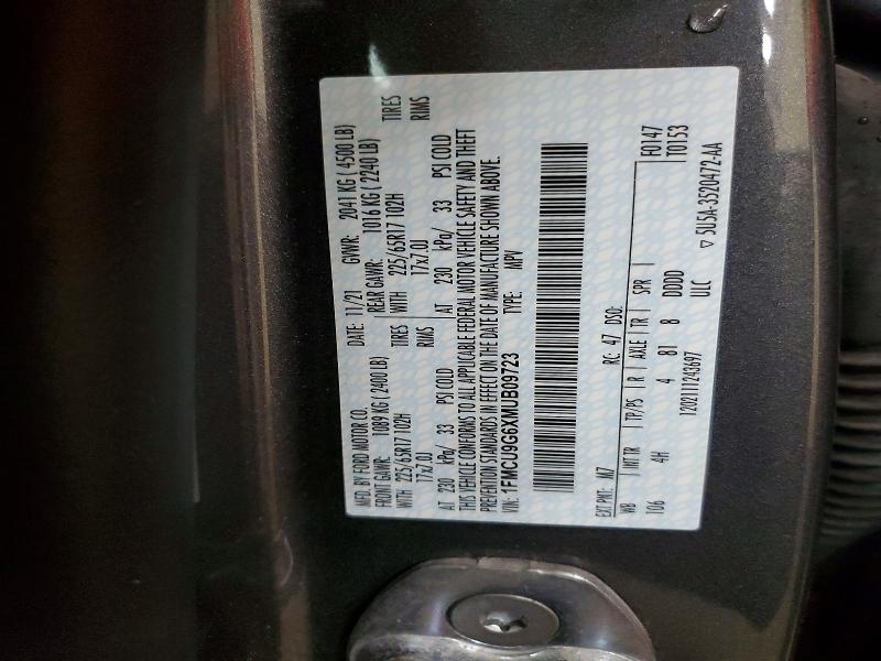 Продаж на аукціоні авто 2021 Ford Escape, vin: 1FMCU9G6XMUB09723, номер лоту: 56428276