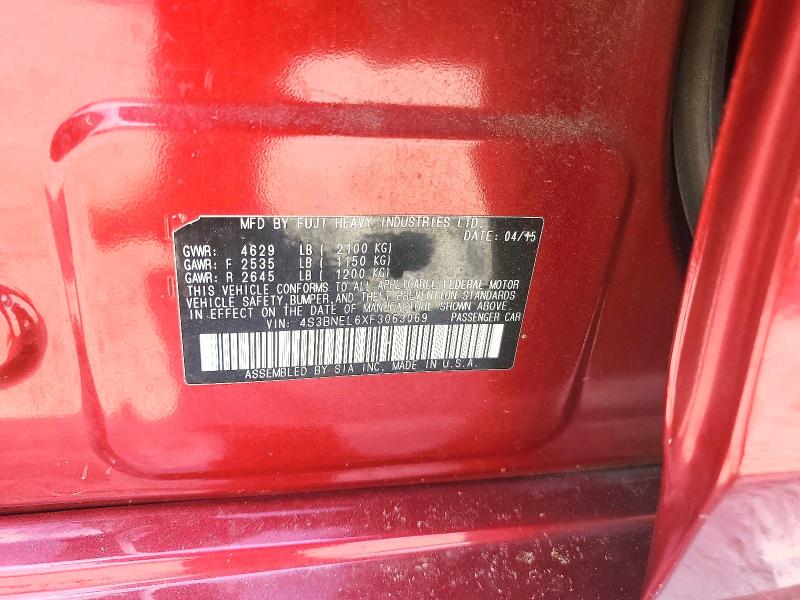 57159796 :رقم المزاد ، 4S3BNEL6XF3063069 vin ، 2015 Subaru Legacy مزاد بيع
